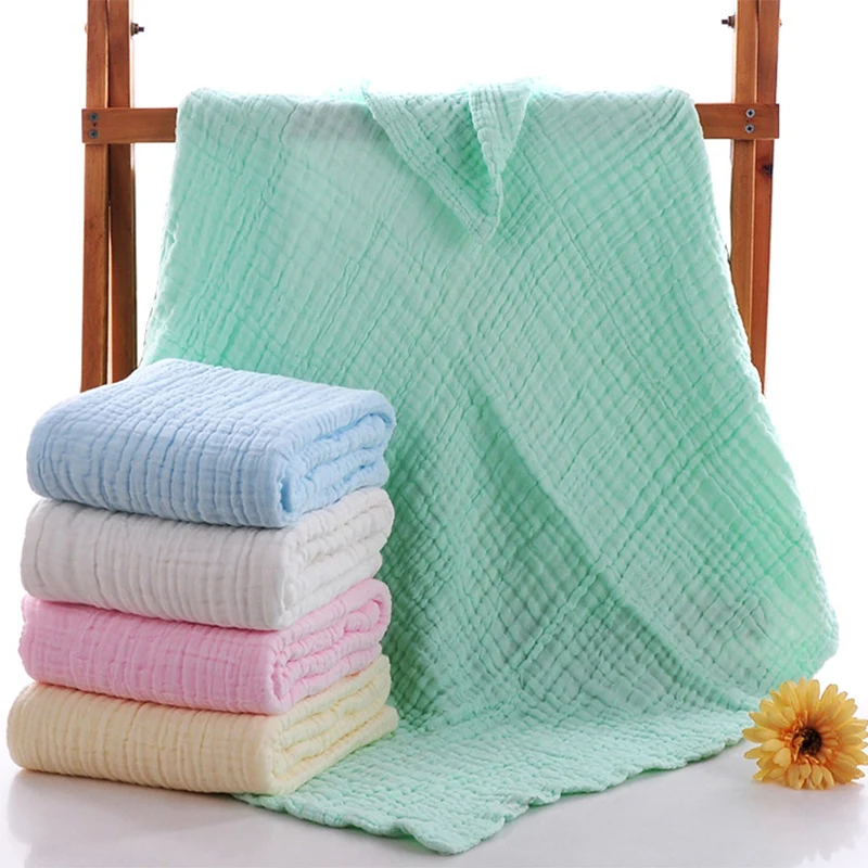 6 слоев Мягкие 100% хлопчатобумажные детские утолщенные одеяла Seersucker марлевые