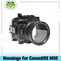 seafrogs waterproof housing for canon eos m50 18 55mm22mm camera case 40m 130ft underwater photography