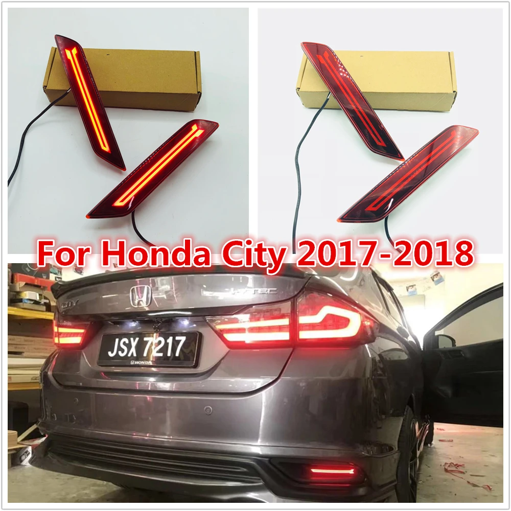 Один комплект светодиодный Автомобильный задний бампер отражатель стоп сигнал