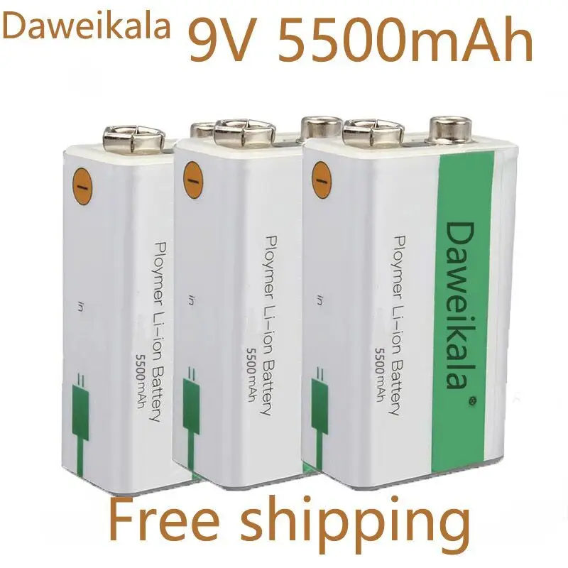 Литий-ионный аккумулятор 9 В USB-зарядка 5500 мАч подходит для камер и других серий