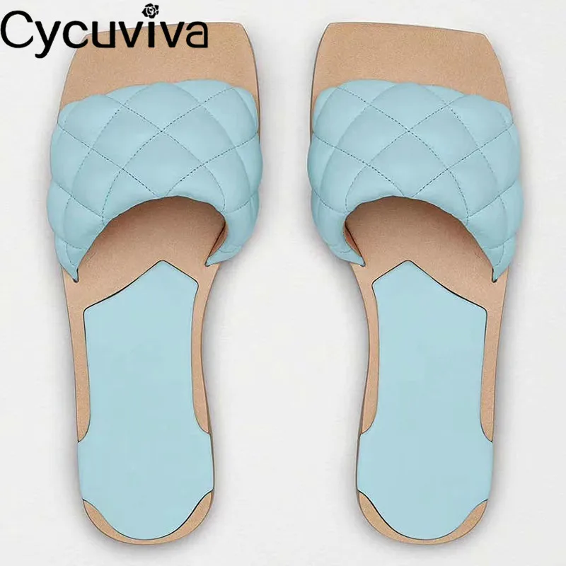 Женские кожаные пляжные шлепанцы на плоской подошве Классические Вьетнамки с