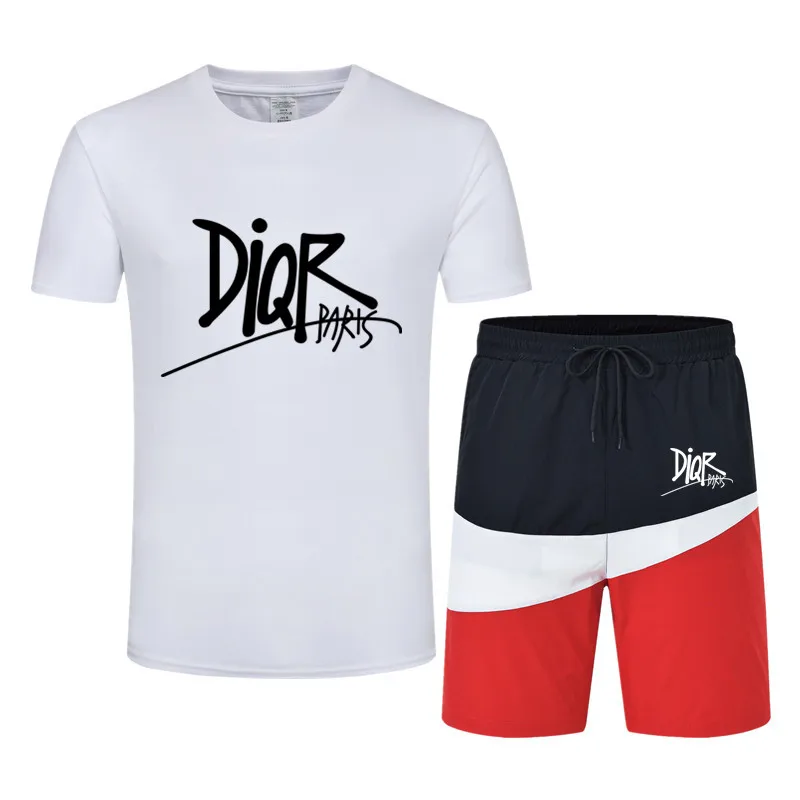 

2021 New Summer Casual T-Shirt Shorts Men's Sportswear Printed DIQR Sportswear Suit Suit Sports Jogger Gym Fitness Suit