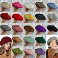 french beret hats for women street berets plain caps wool warm femme girls beanie solid hat cap four seasons winter spring