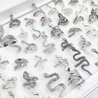 кольцо женское кольцо мужское кольца 2021 тренд готика винтажные кольца 20 штук  пакет ретро змея регулируемые кольцами для мужчин и женщин Оптом панк готические античные серебряные кольца ювелирные изделия подарок