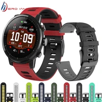 22mm sport bands for huami amazfit stratos 2 2s 3 silicone wrist strap for xiaomi amazfit gtr 47mm gtr2 pace ls05 watch bracelet