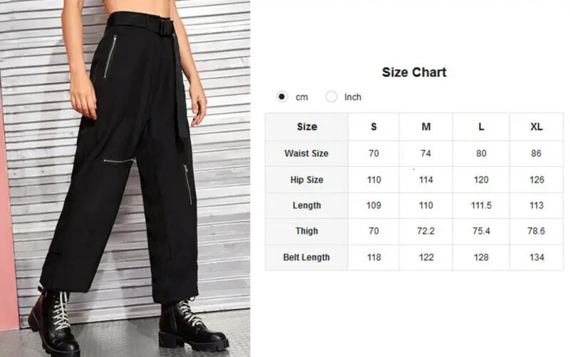 

Women Cargo Trousers Casual Hip Hop Military Army Combat Camo Hiking Pant NEW