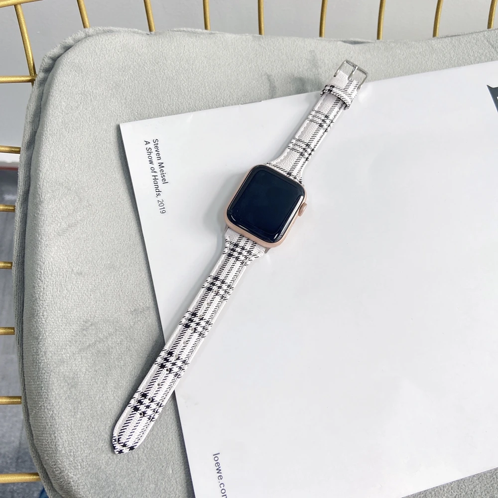 

High Quality Leather Loop for Apple Watch Band 40mm 44mm Strap for Iwatch 38mm 42mm Series 1 2 3 4 5 6 Se