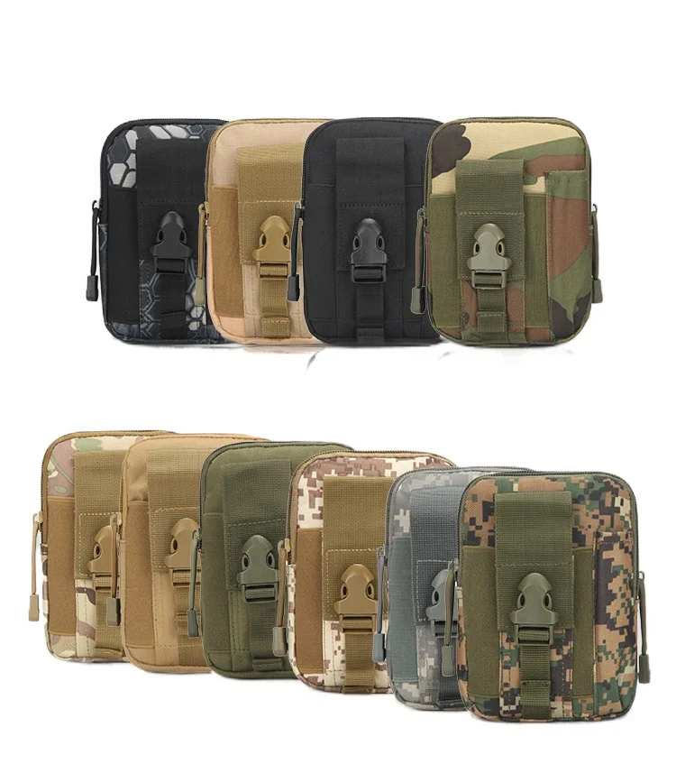 

Men Tactical Molle Pouch Belt Waist Pack Bag Small Pocket Military Waist Pack Running Pouch Travel Camping Bags Soft back