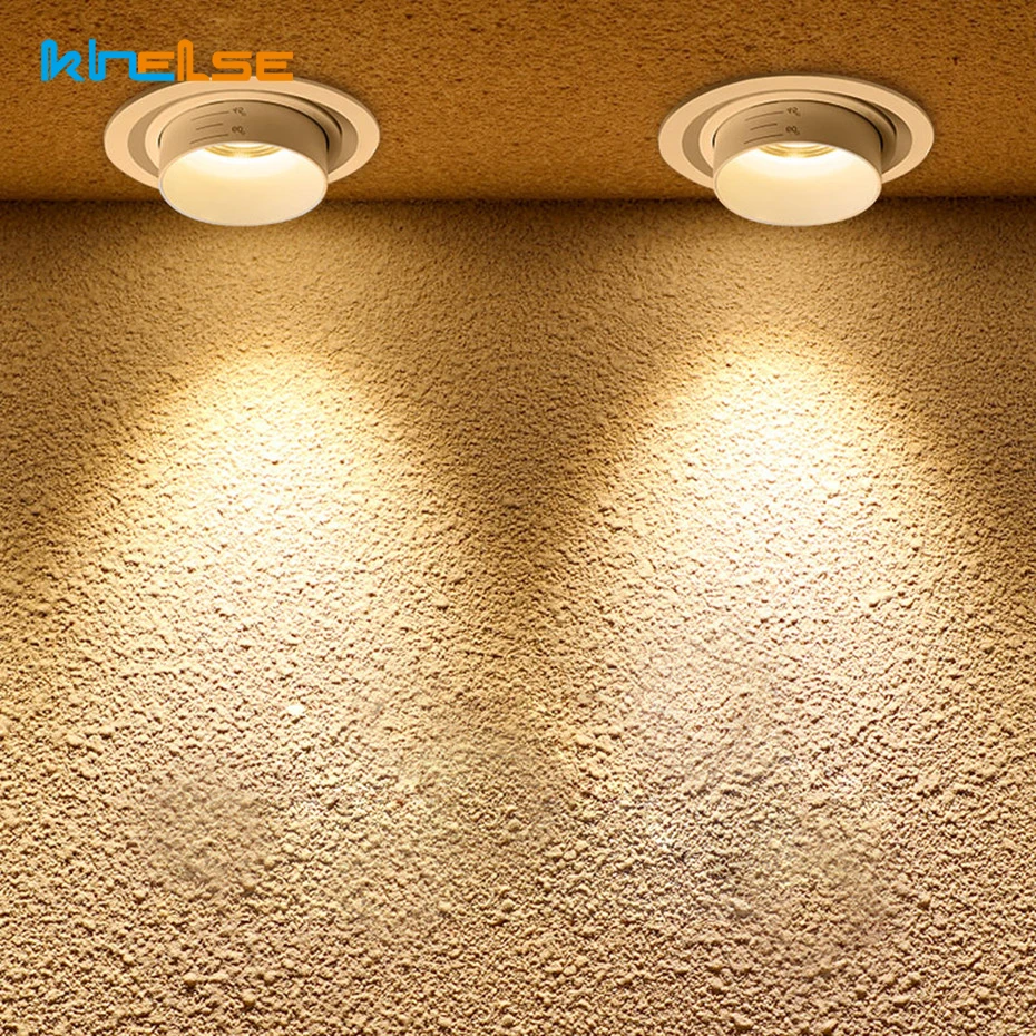 Встроенный светодиодный светильник с зумом потолочный Cob регулируемый фокус