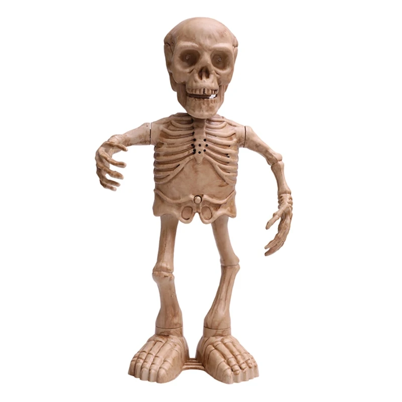 

Танцующий Скелет H7JB, подвижный мистер кости, призрак, пение, Череп, модель, страшный реквизит со светодиодными глазами, украшения для Хэллоу...