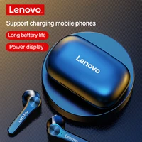 lenovo qt81 wireless headphones tws true bluetooth earphone touch control led display big battery power bank pk f9 pro