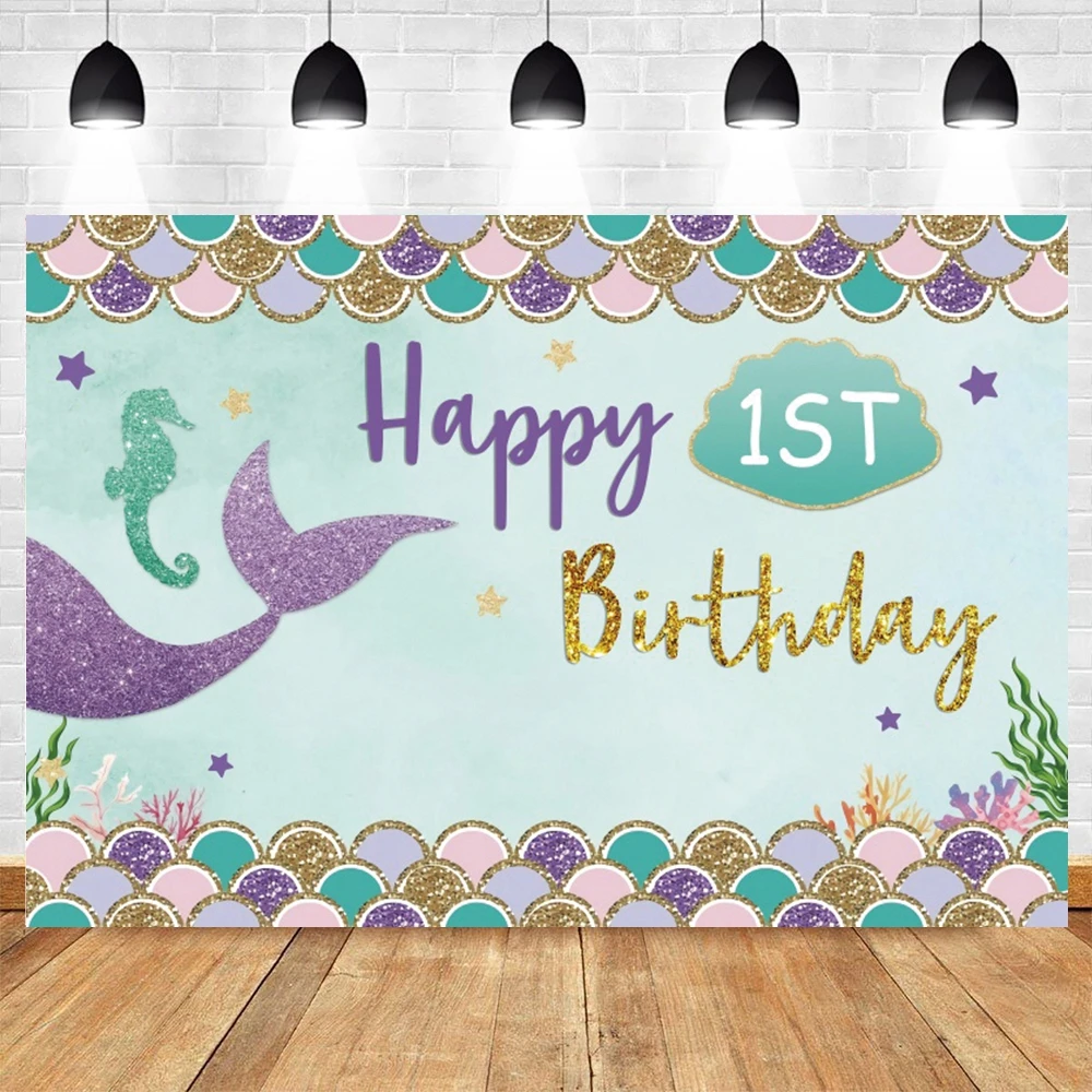 Yeele одежда для детей на день рождения фон с изображением русалки блестками в