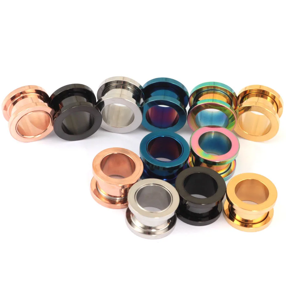 1 пара из нержавеющей стали ушной туннель штепсельная вилка 2-25 мм датчик