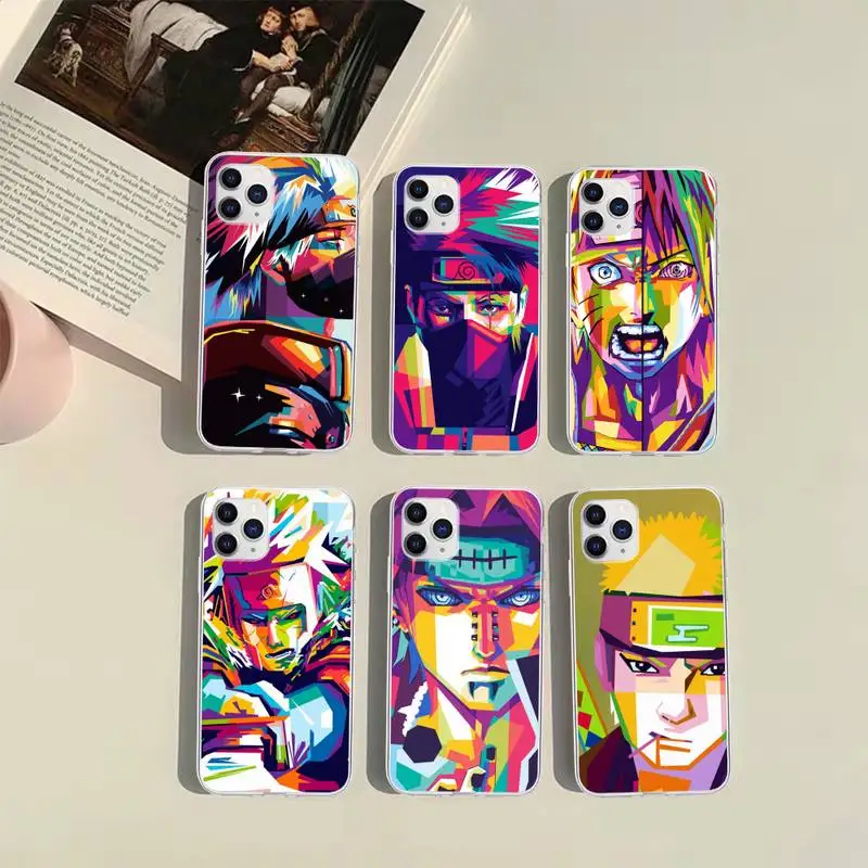 

Anime Uzumaki Narutos Sasuke Kakashi Phone Case For iphone 13 12 11 x xs xr 7 8 6 se 5 promax mini 2020 soft Cover Fundas TM