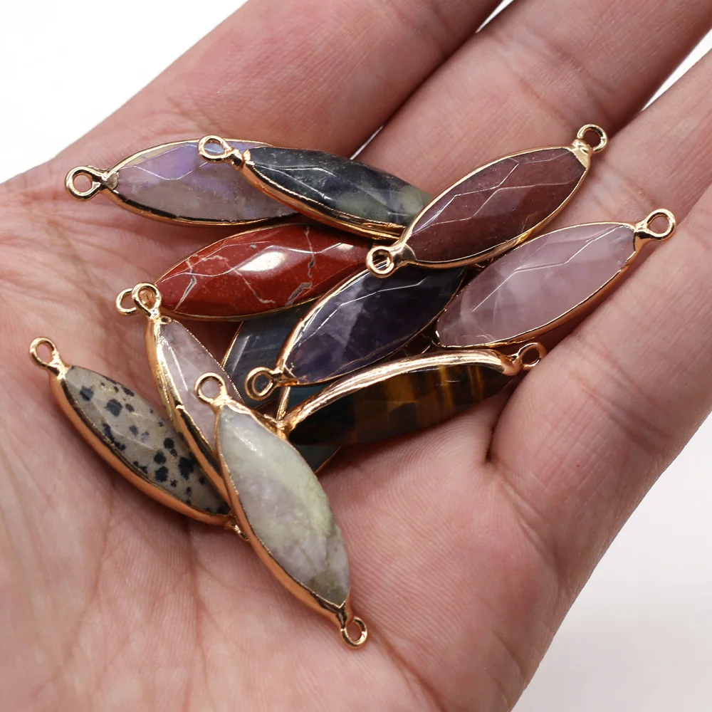 Коннектор из натурального камня с двумя отверстиями изысканные подвески в форме