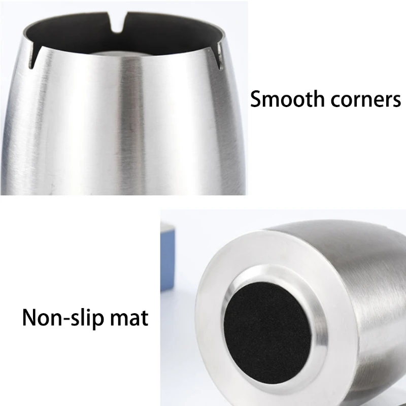 

50LB Outdoor Indoor Stainless Steel Ashtray with Lid Cover Windproof Rainproof Non-Slip Cigarette Tray Box for Patio Office Home
