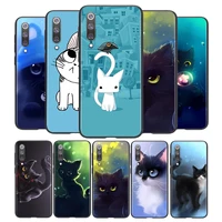 cute cat cartoon for xiaomi mi 11i 11 10t 10 9t 9 a3 8 lite cc9 se note10 lite ultra pro black soft phone case
