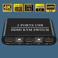 kvm hdmi switch usb switch 4k hdmi switcher box 2 in 1 out for 2 computers share keyboard and mouse support 4k30hz 3d