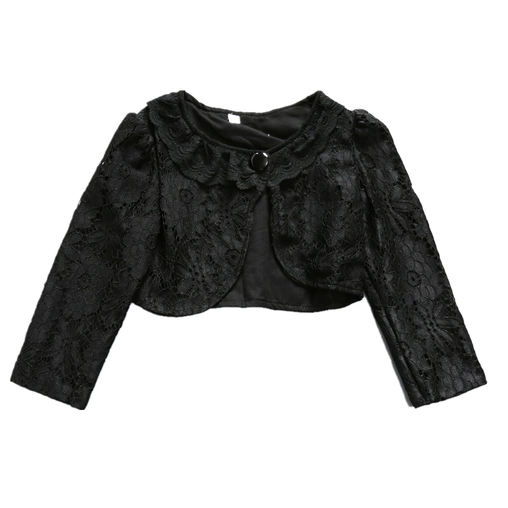 Black Girls Cardigans Jacket for Wedding Kid Coat For 1 2 3 4 5 6 7 8 9 11 12 Years Old Outcoat Shawl Baby Clothing 195111 | Детская