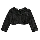 Кардиганы для девочек, черные, на возраст 1, 2, 3, 4, 5, 6, 7, 8, 9, 11, 12 лет, верхняя одежда, шаль, 195111