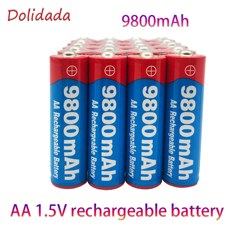 Бренд AA перезаряжаемый аккумулятор 9800 мА/ч, 1,5 V Новый Щелочная аккумуляторная батарея, батарея, батарея для Светодиодный светильник игрушка mp3 Бесплатная доставка