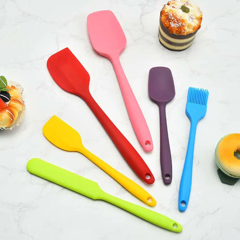 

7pcs Kitchen Silicone Spatula Set Non-Stick Heat-Resistant Spatulas Turner for Cooking Baking Mixing Baking Tools