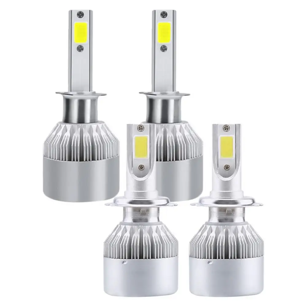 

2pcs Car LED Headlights Easy Install C6 Headlight H1 And H7 Single Headlights Universal Car Lamp Automotive Supplies Accessories