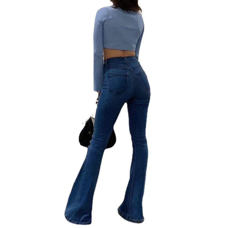 

Breasted high waist 2021 spring new women's pants slim and hip lifting temperament commuter pants Vera jeans