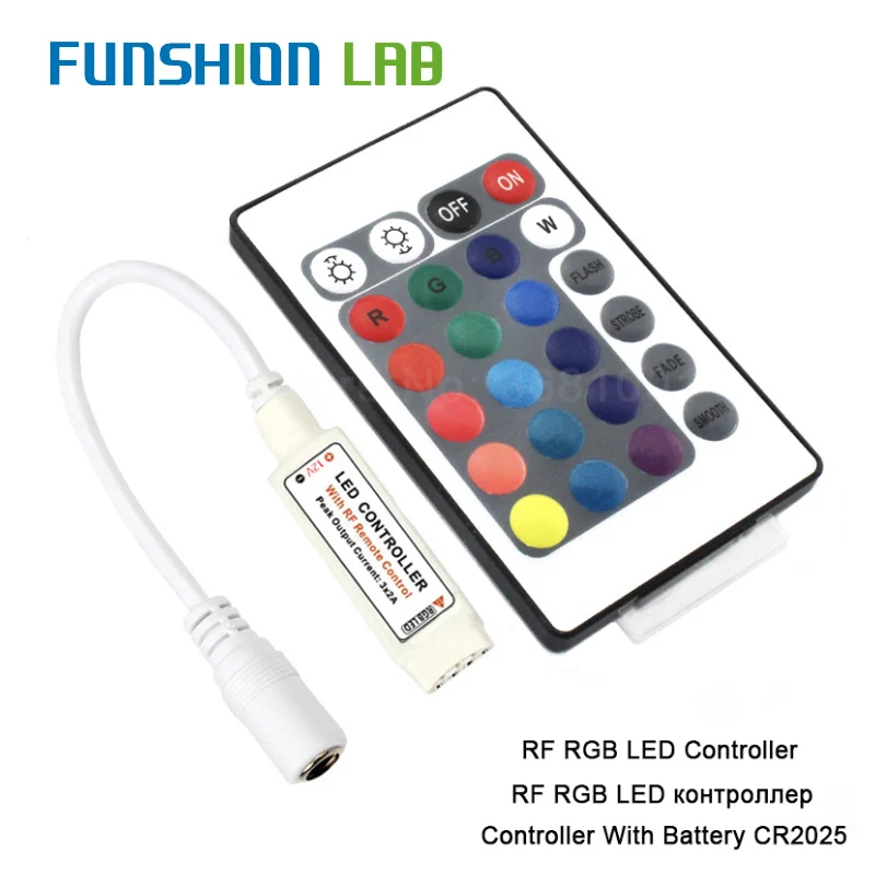 FUNSHION DC 12 В мини RGB RF пульт дистанционного управления USB 24 ключа беспроводной