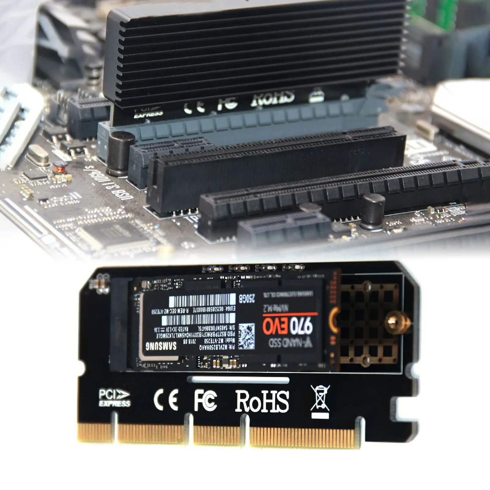 адаптер nvme m 2 nvme pcie к m2 адаптер ssd m2 nvme pci express x16 x8 x4