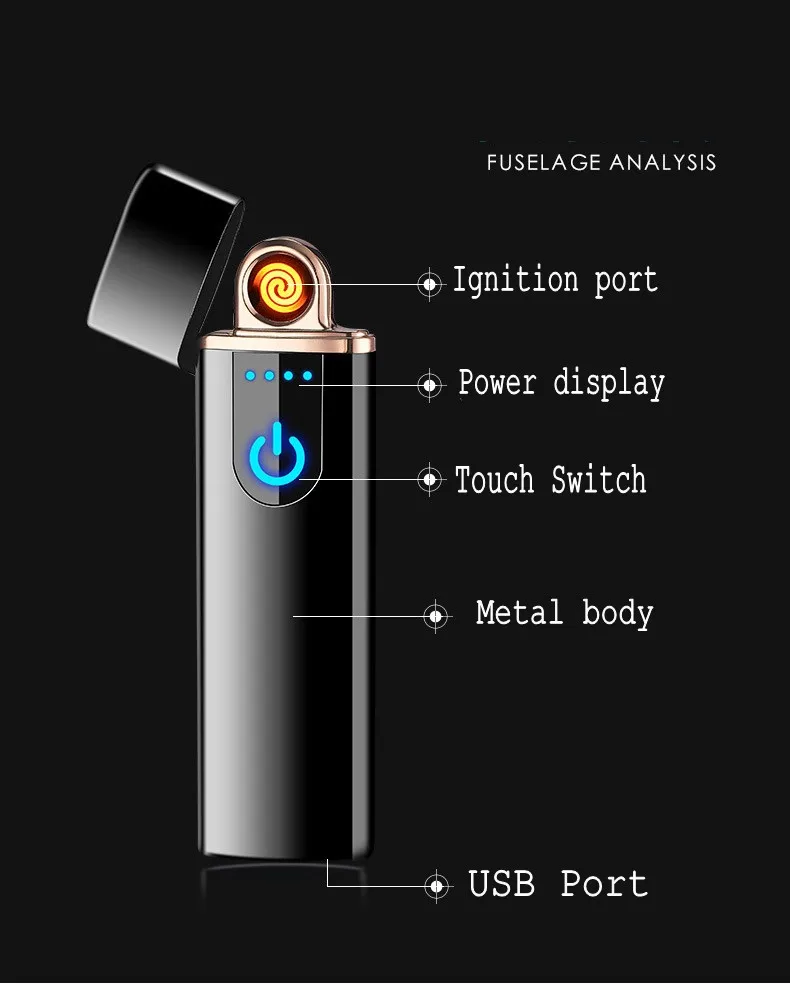 So Cool usb зарядка Зажигалка сенсорный экран электронные зажигалки для сигарет маленькая перезаряжаемая электрическая зажигалка ветрозащитный подарок для мужчин