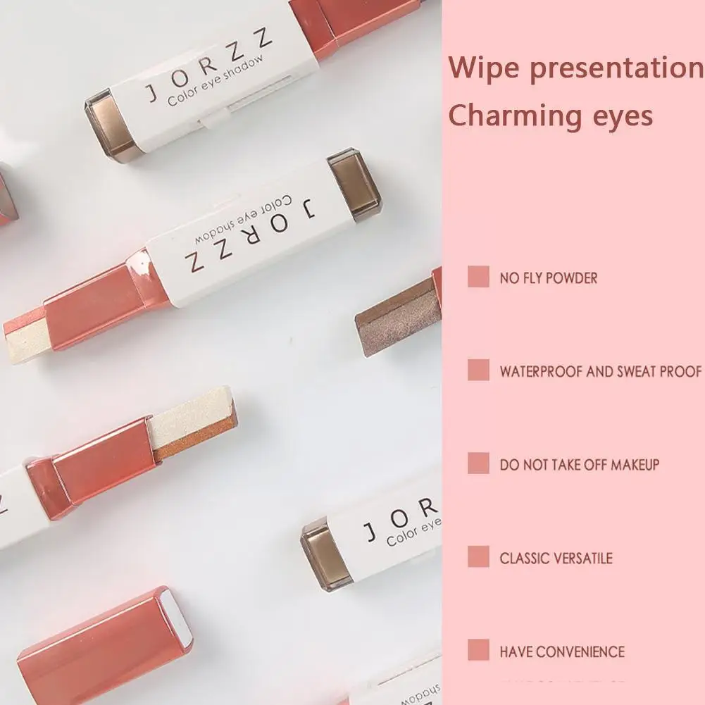 

Two-color Eyeshadow Stick Stereo Gradien Shimmer Double Color Eye Shadow Cream Pen Eye Makeup Cosmetics Tool Waterproof