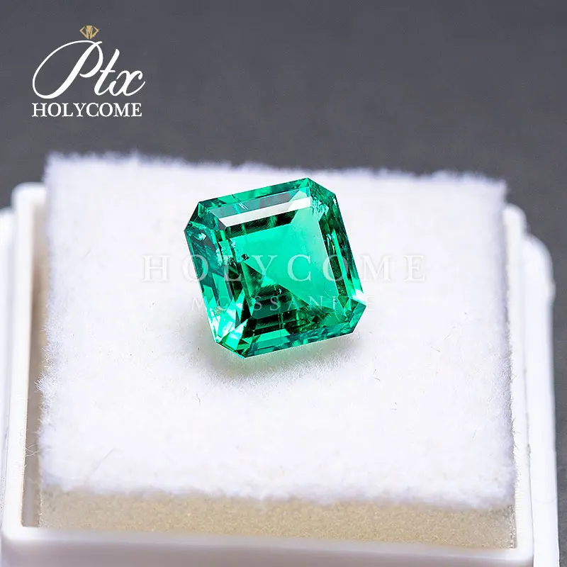 

5.5X5.5mm Top Quality Green Color Lab Created Emerald Asscher Cut Jewelry Factory Black Friday Discount Merry Christmas Gift GRA