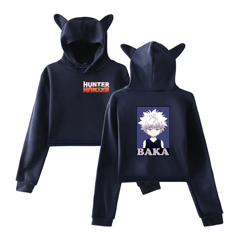 

Укороченная Толстовка Hunter X Hunter женская новая модная Толстовка женские топы в стиле Харадзюку хип-хоп Уличная одежда в Корейском стиле