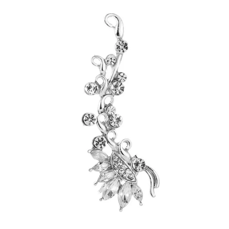 005 silver DIEZI цельные корейские Роскошные серьги-каффы для женщин и девушек, модные серьги-клипсы с кристаллами серьги-Каффы - Окраска металла: 005 silver