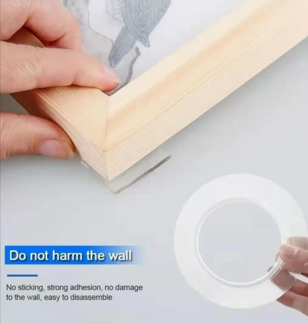 Прозрачная Волшебная нано лента моющаяся многоразовая двусторонняя клейкая не