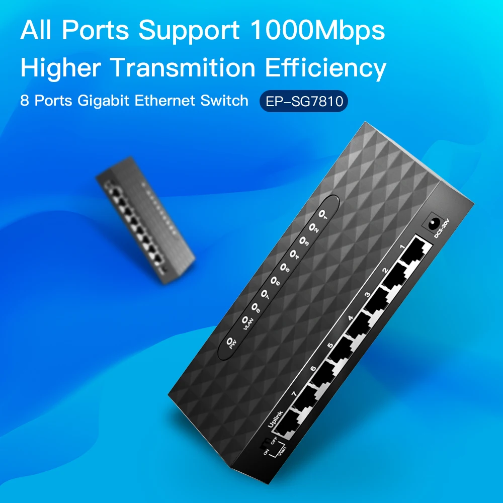 EDUP 8 портов 10/100 Мбит/с гигабитный коммутатор для сети Ethernet концентратор локальной