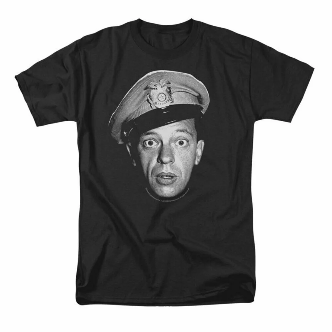 Энди Гриффит Шоу для мужчин Барни голова Топы И Футболки черная футболка rockabilia M Xl