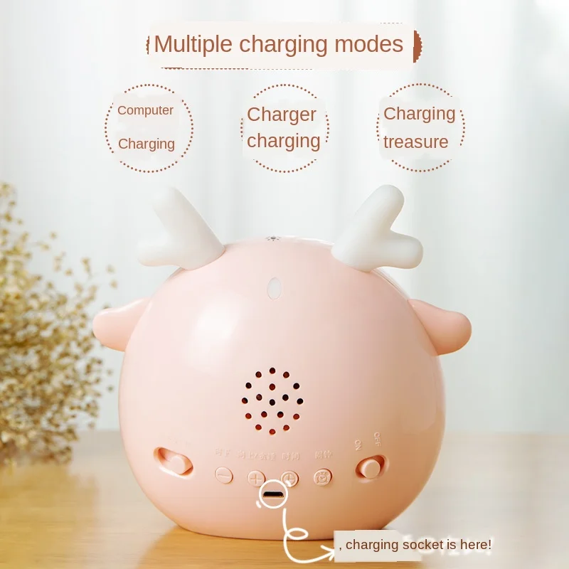 

Alarm Clock Night Light Bedroom Baby Nursing Eye Protection Night Sleep with Time Children's Room Cute Desk Lamp Multi-Function