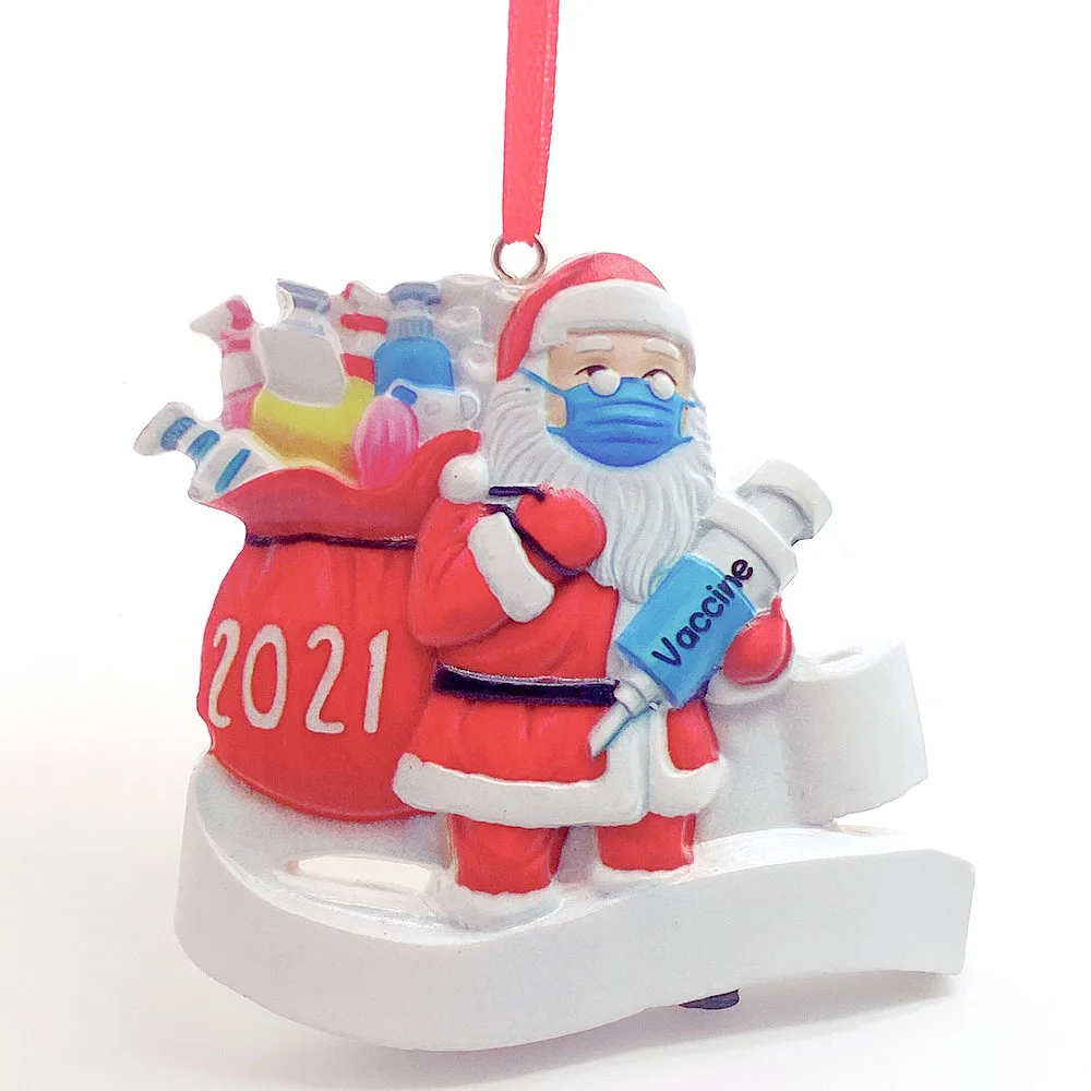 

2021 Quarantine Christmas Best Wishes Party Decoration Gift Santa Claus With Mask Personalized Xmas Tree Ornament All Series