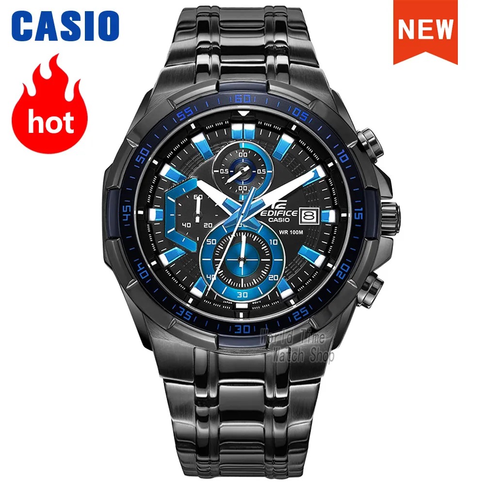 Casio Edifice watch men top luxury set Waterproof Luminous Chronograph Black IP...