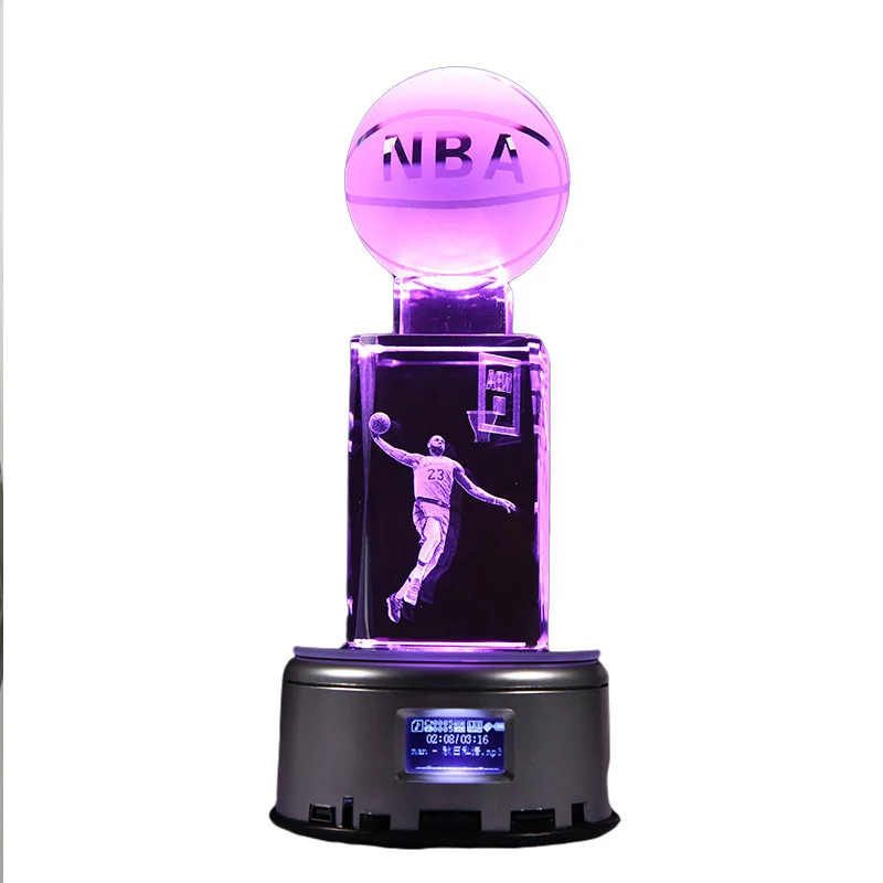 

Креативные и практичные подарки для мальчиков и девочек, Хрустальная баскетбольная музыкальная шкатулка, хрустальное украшение, аксессуар...