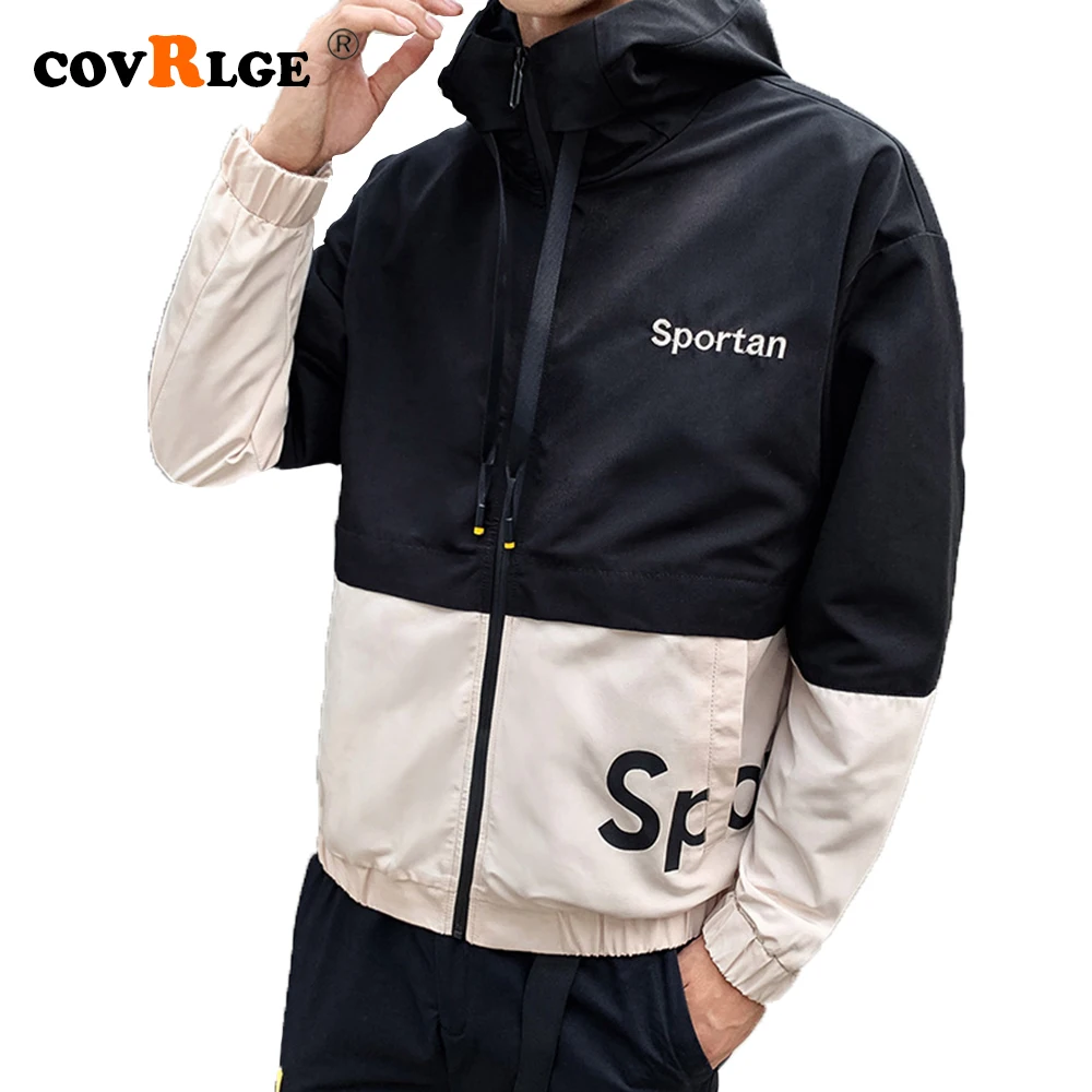 

Covrlge Letter Printing Men's Jacket Hong Kong Style Casual Workwear Jacket Men's Hooded Clothes Fashion Men's Clothing MWJ234