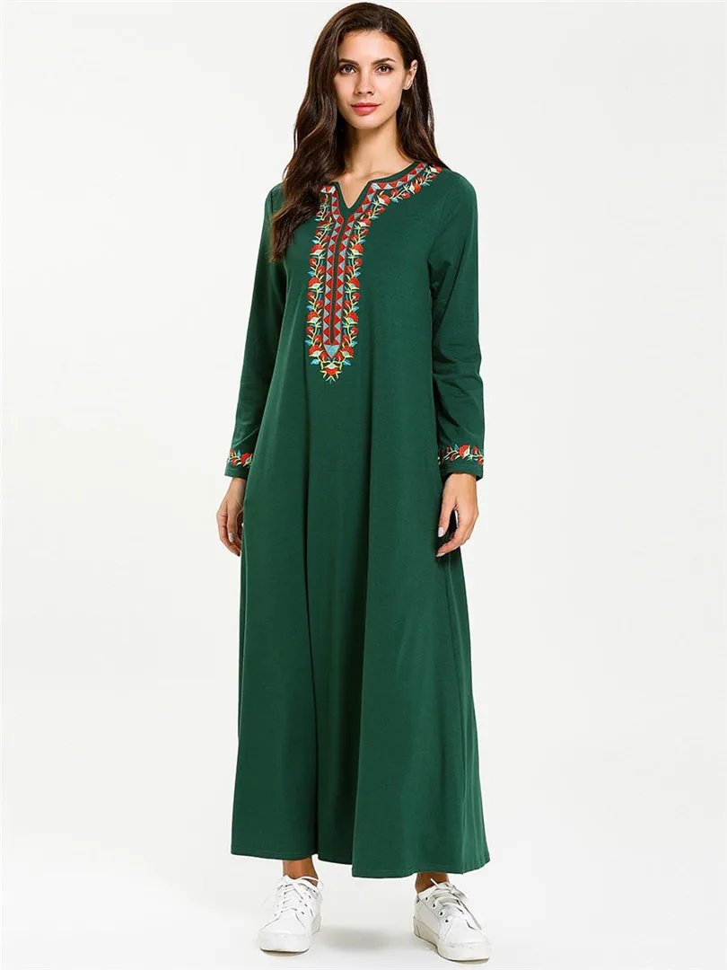 Абая мусульманское платье s Дубай marokkaanse кафтан исламское для женщин вышивка vestidos