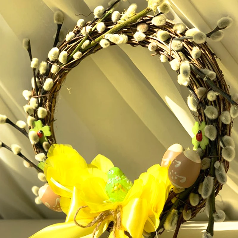 DIY гирлянда из ротанга венок сухого для домашнего дома Подвесной Настенный декор