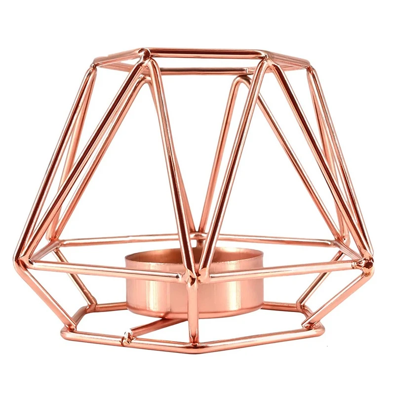 Геометрический подсвечник металлический романтический с ароматом для украшения
