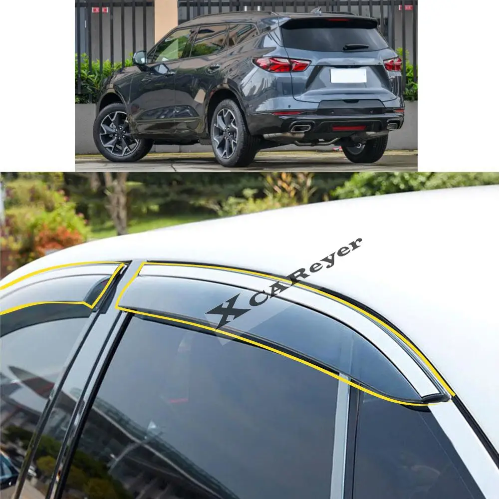

Стикер для кузова автомобиля CHEVROLET Blazer 2020 2021 2022, пластиковое стекло, ветрозащитный козырек от дождя/Солнца, запчасти для вентиляционных отве...