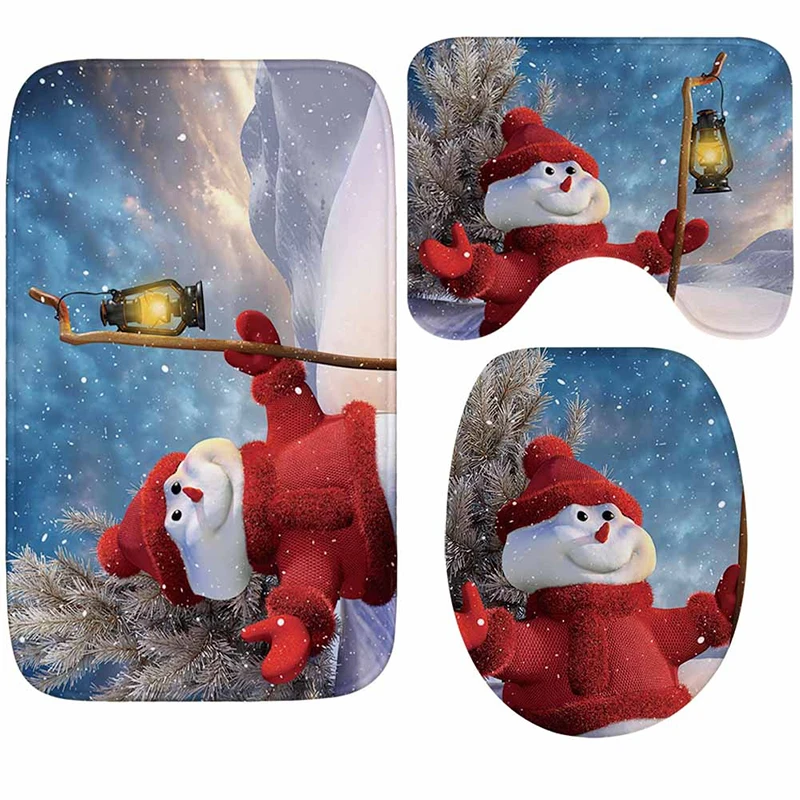 Рождественский коврик для ванной Zeegle нескользящий пола Впитывающий Коврик