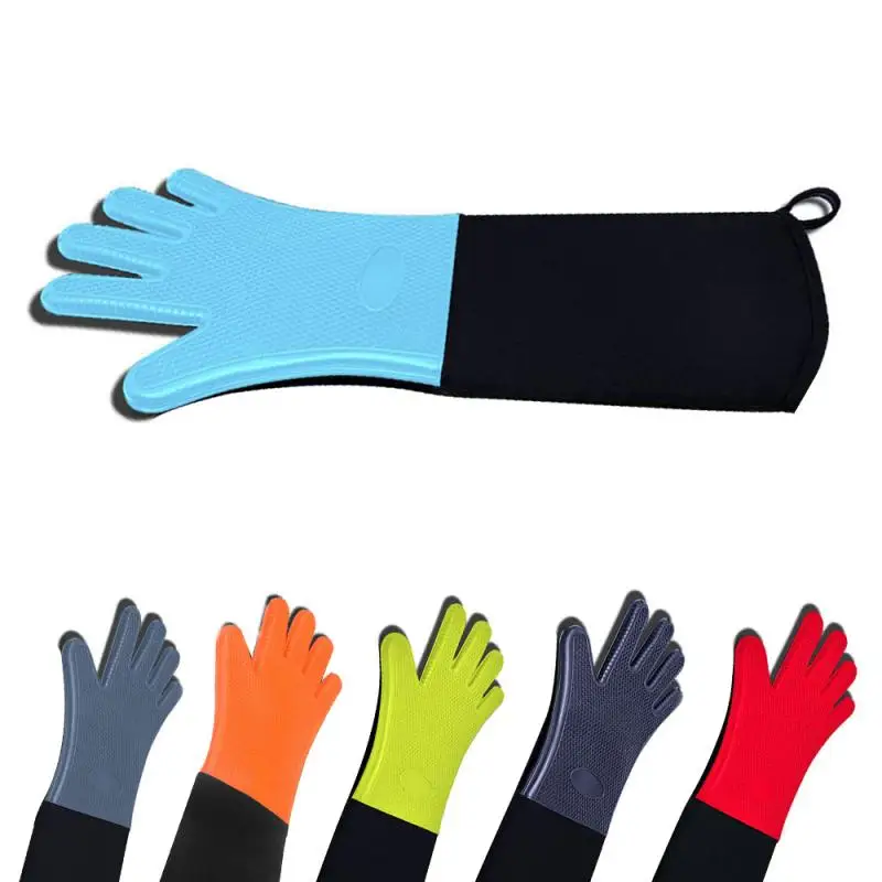 

Oven Mitts Kitchen Baking Cooking Gloves Extra Long Canvas Stitching BBQ Oven Gloves Oven Mitts 1 piece Heat Resistant