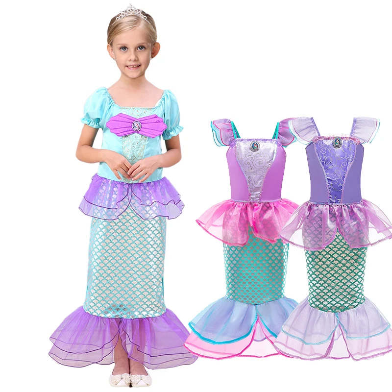 

Girl Purim Mermaid Costume Lovely Princess Cosplay Carnival Halloween Fancy Party Dress